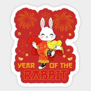 2023 Dabbing Rabbit Chinese New Year Fireworks New Year Eve Sticker